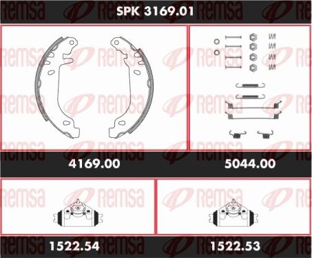 Remsa SPK 3169.01 - Комплект гальм, барабанний механізм autocars.com.ua