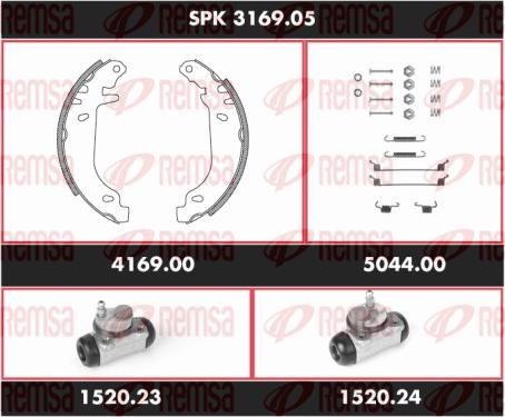 Remsa SPK 3169.05 - Комплект гальм, барабанний механізм autocars.com.ua