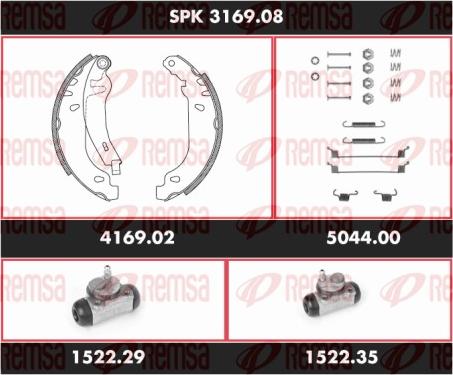 Remsa SPK 3169.08 - Комплект гальм, барабанний механізм autocars.com.ua