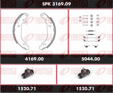 Remsa SPK 3169.09 - Комплект гальм, барабанний механізм autocars.com.ua