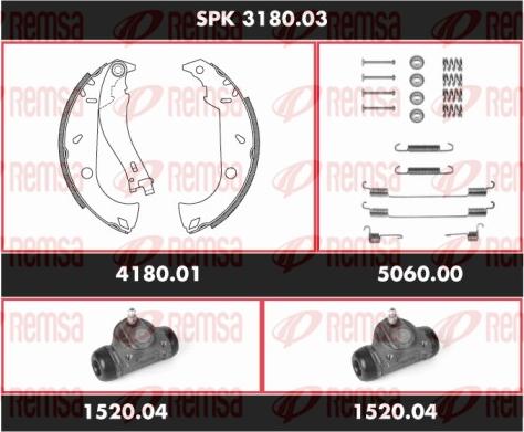 Remsa SPK 3180.03 - Комплект тормозных колодок, барабанные avtokuzovplus.com.ua