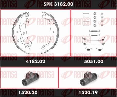 Remsa SPK 3182.00 - Комплект гальм, барабанний механізм autocars.com.ua