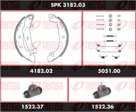 Remsa SPK 3182.03 - Комплект тормозных колодок, барабанные autodnr.net