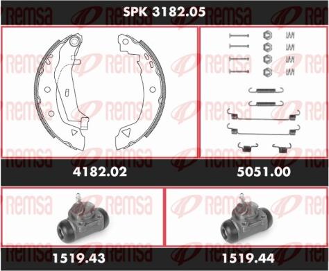 Remsa SPK 3182.05 - Комплект гальм, барабанний механізм autocars.com.ua