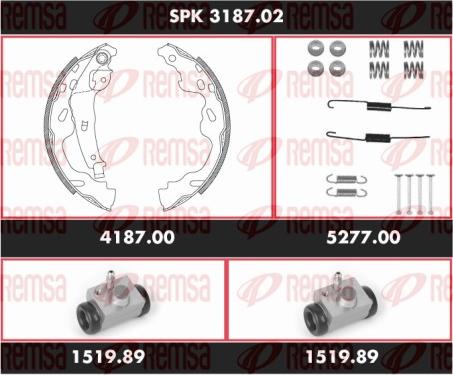 Remsa SPK 3187.02 - Комплект тормозных колодок, барабанные autodnr.net