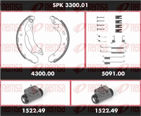 Remsa SPK 3300.01 - Комплект тормозных колодок, барабанные avtokuzovplus.com.ua