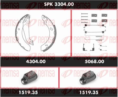 Remsa SPK 3304.00 - Комплект тормозных колодок, барабанные avtokuzovplus.com.ua