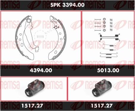 Remsa SPK 3394.00 - Комплект гальм, барабанний механізм autocars.com.ua