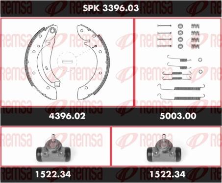 Remsa SPK 3396.03 - Комплект гальм, барабанний механізм autocars.com.ua