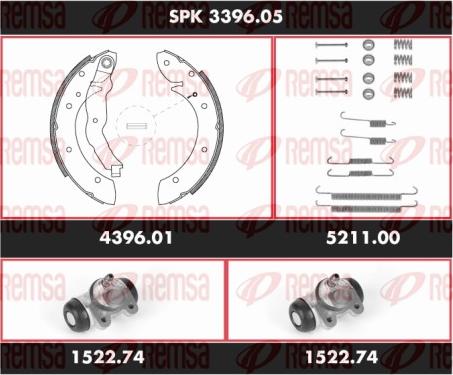 Remsa SPK 3396.05 - Комплект гальм, барабанний механізм autocars.com.ua