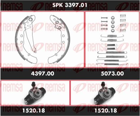 Remsa SPK 3397.01 - Комплект гальм, барабанний механізм autocars.com.ua