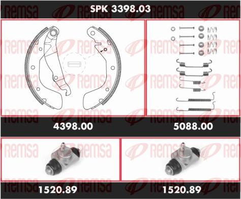 Remsa SPK 3398.03 - Комплект тормозных колодок, барабанные avtokuzovplus.com.ua