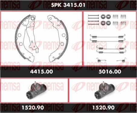 Remsa SPK 3415.01 - Комплект тормозных колодок, барабанные avtokuzovplus.com.ua