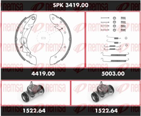 Remsa SPK 3419.00 - Комплект гальм, барабанний механізм autocars.com.ua