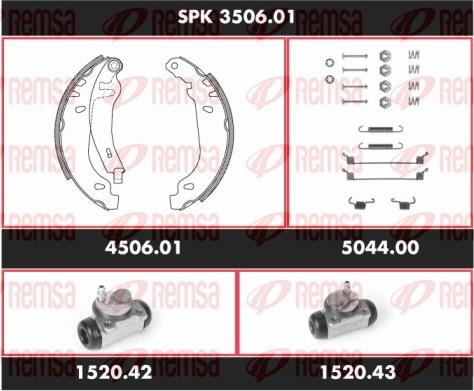 Remsa SPK 3506.01 - Комплект гальм, барабанний механізм autocars.com.ua