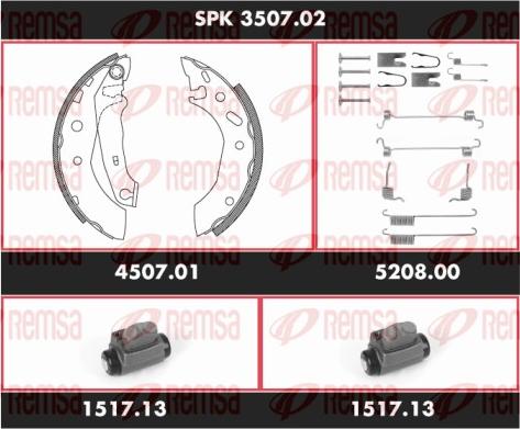 Remsa SPK 3507.02 - Комплект тормозных колодок, барабанные autodnr.net