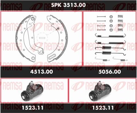 Remsa SPK 3513.00 - Комплект тормозных колодок, барабанные autodnr.net