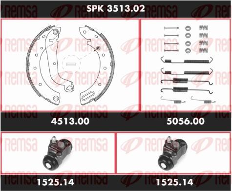 Remsa SPK 3513.02 - Комплект гальм, барабанний механізм autocars.com.ua