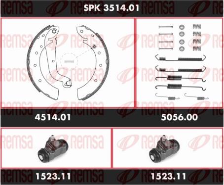 Remsa SPK 3514.01 - Комплект гальм, барабанний механізм autocars.com.ua