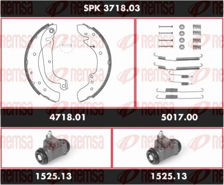 Remsa SPK 3718.03 - Комплект гальм, барабанний механізм autocars.com.ua