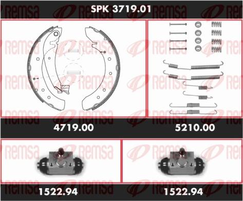 Remsa SPK 3719.01 - Комплект гальм, барабанний механізм autocars.com.ua