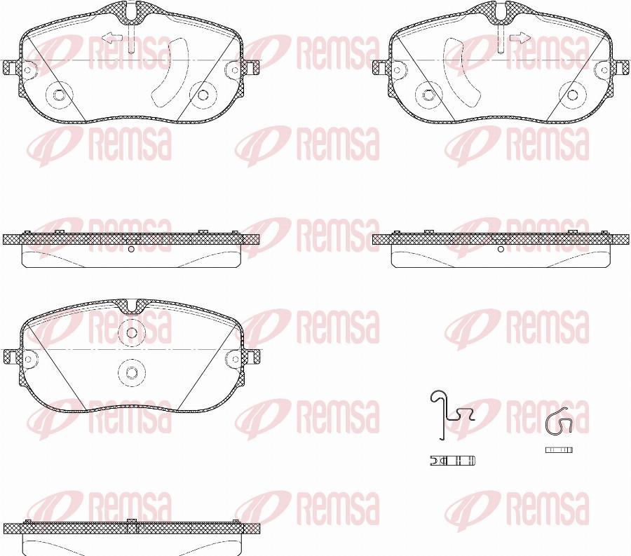 Remsa X2022.00 - Тормозные колодки, дисковые, комплект autodnr.net