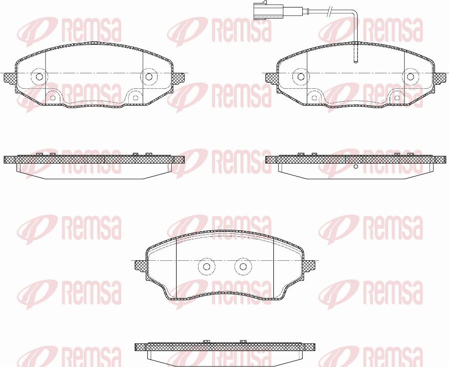 Remsa X2032.01 - Тормозные колодки, дисковые, комплект autodnr.net