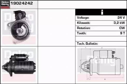 Remy 19024242 - Стартер autocars.com.ua