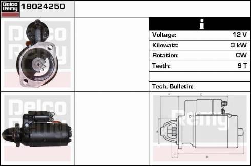 Remy 19024250 - Стартер autocars.com.ua