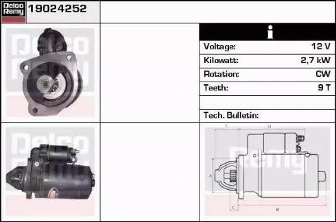 Remy 19024252 - Стартер autocars.com.ua