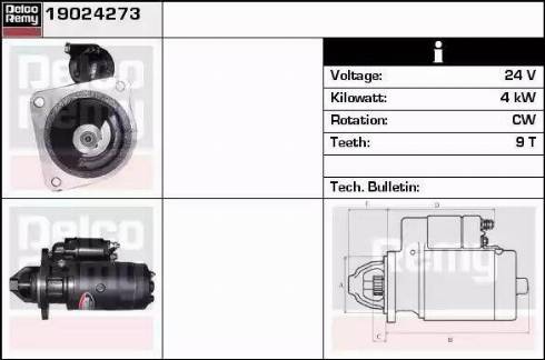 Remy 19024273 - Стартер autocars.com.ua