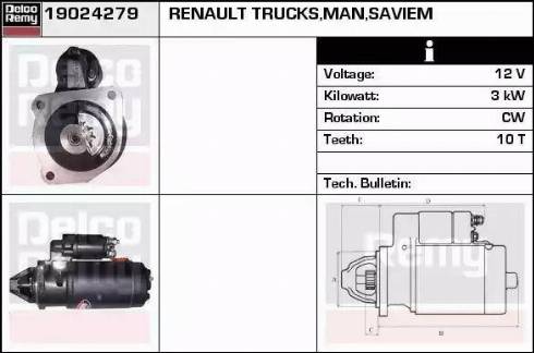 Remy 19024279 - Стартер autocars.com.ua