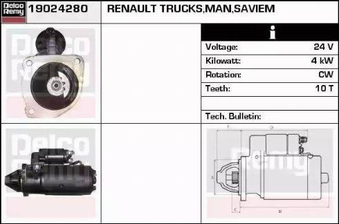 Remy 19024280 - Стартер autocars.com.ua