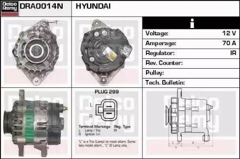 Remy DRA0014N - Генератор autocars.com.ua