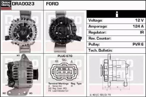 Remy DRA0023 - Генератор autocars.com.ua