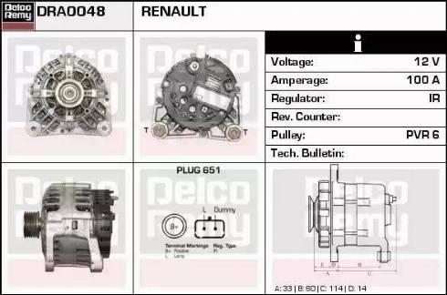 Remy DRA0048 - Генератор autocars.com.ua