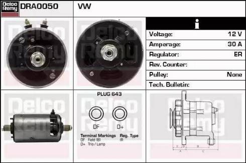 Remy DRA0050 - Генератор autocars.com.ua