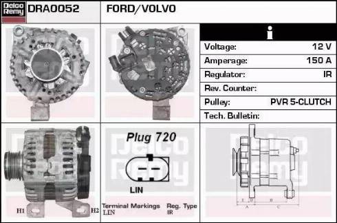 Remy DRA0052 - Генератор autocars.com.ua