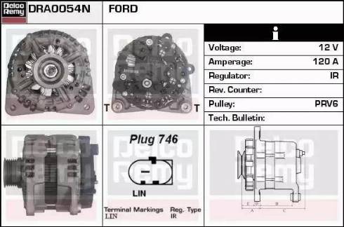 Remy DRA0054N - Генератор autocars.com.ua