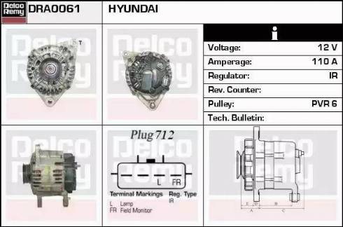 Remy DRA0061 - Генератор autocars.com.ua