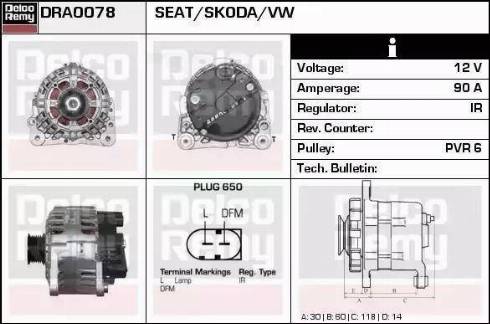 Remy DRA0078 - Генератор autocars.com.ua