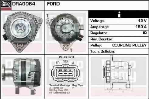 Remy DRA0084 - Генератор autocars.com.ua