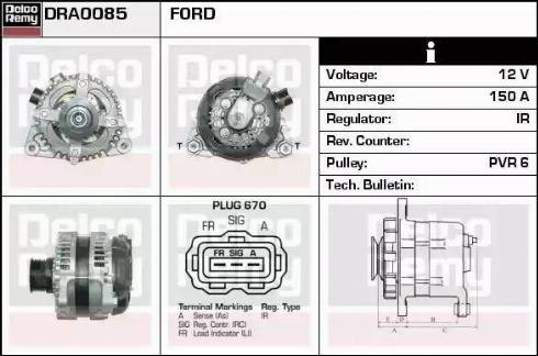 Remy DRA0085 - Генератор autocars.com.ua