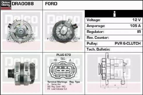 Remy DRA0088 - Генератор autocars.com.ua