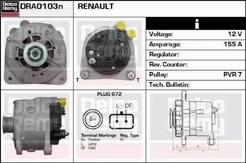 Remy DRA0103N - Генератор avtokuzovplus.com.ua