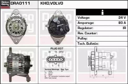 Remy DRA0111 - Генератор autocars.com.ua