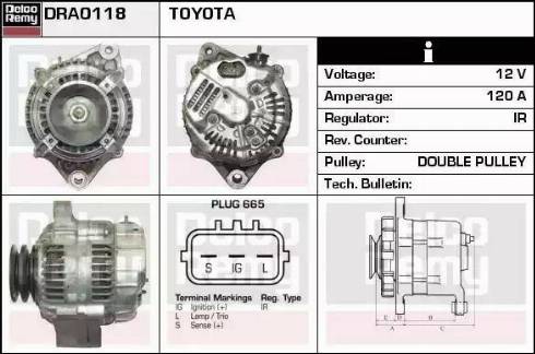 Remy DRA0118 - Генератор autocars.com.ua