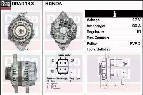 Remy DRA0143 - Генератор autocars.com.ua