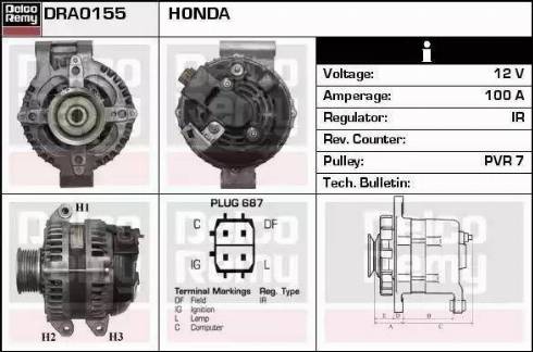 Remy DRA0155 - Генератор autocars.com.ua