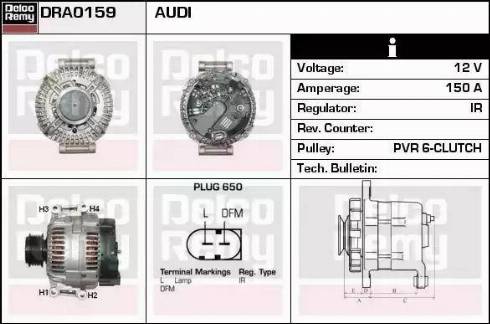 Remy DRA0159 - Генератор autocars.com.ua